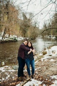 snowy engagement photos