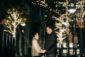 night time broad st proposal photographer