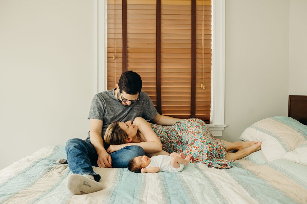 family in their South Philadelphia home during their lifestyle newborn session
