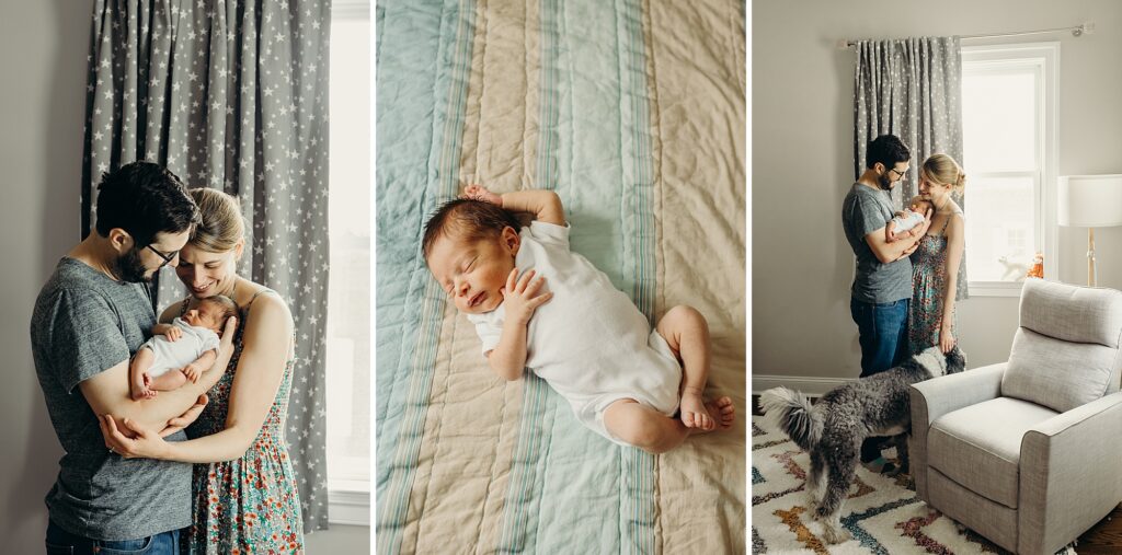 lifestyle newborn photos in a modern South Philly home