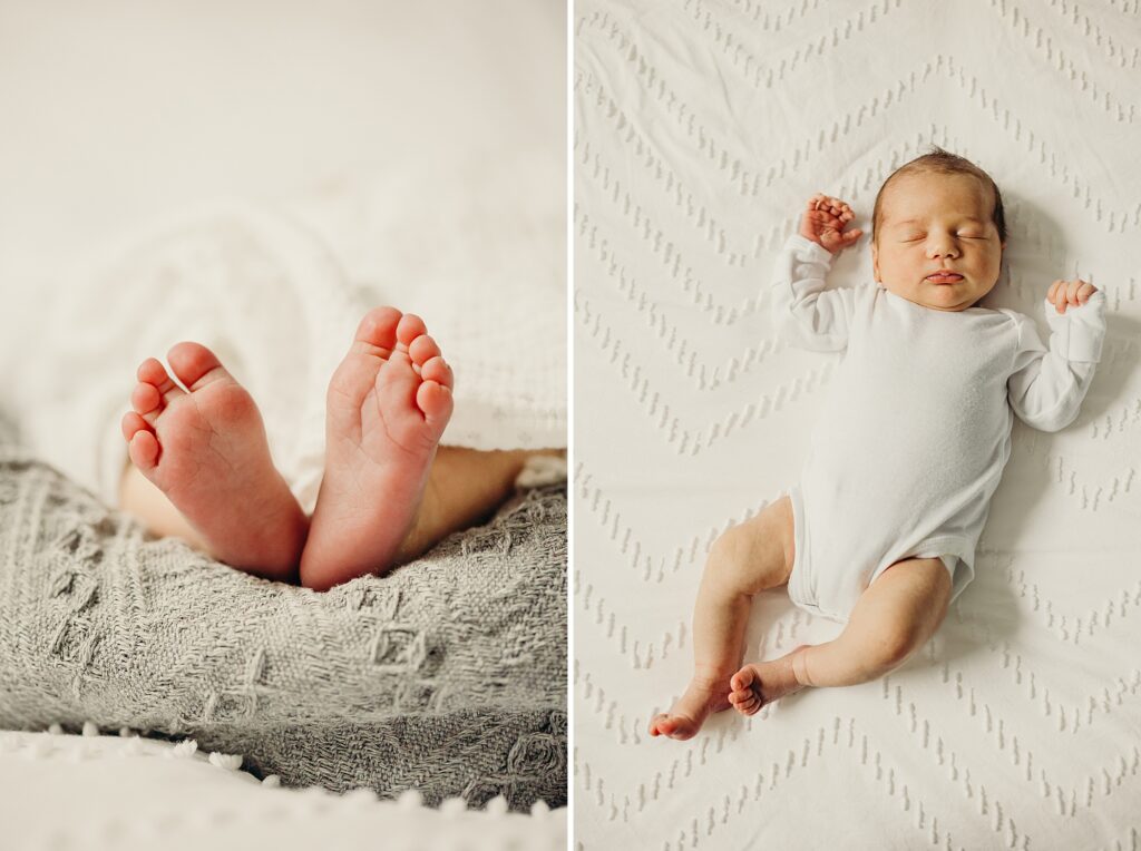 newborn girl in Chalfont, Pennsylvania during at-home newborn photoshoot