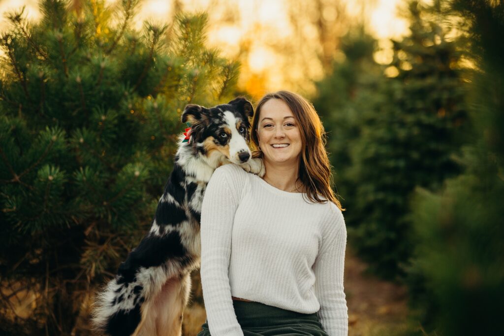 a mini australian shepherd doing a trick during her pet photo shoot in Pennsylvania 