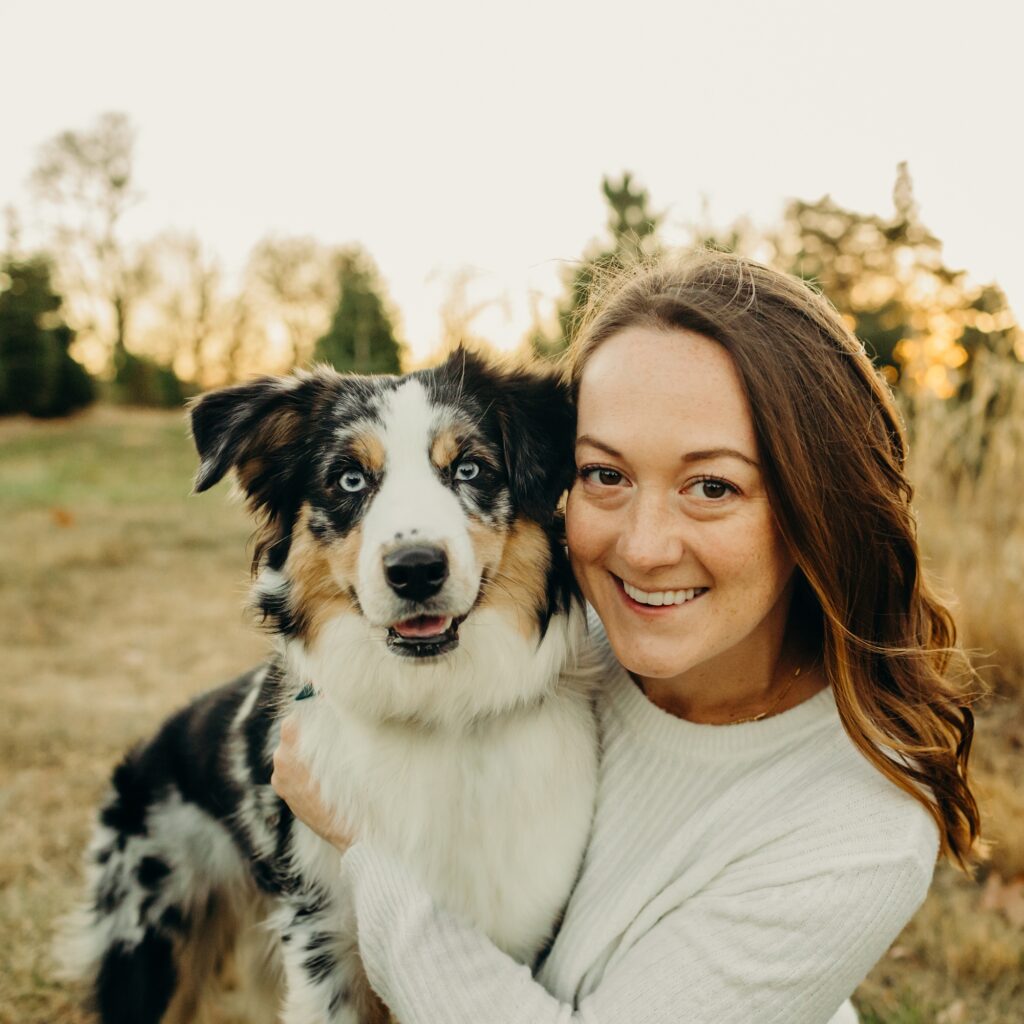 a winter dog photo shoot at a Pennsylvania Christmas tree farm 