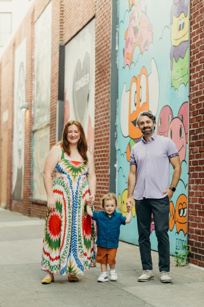 A Philadelphia family during their lifestyle family session in Fishtown. 