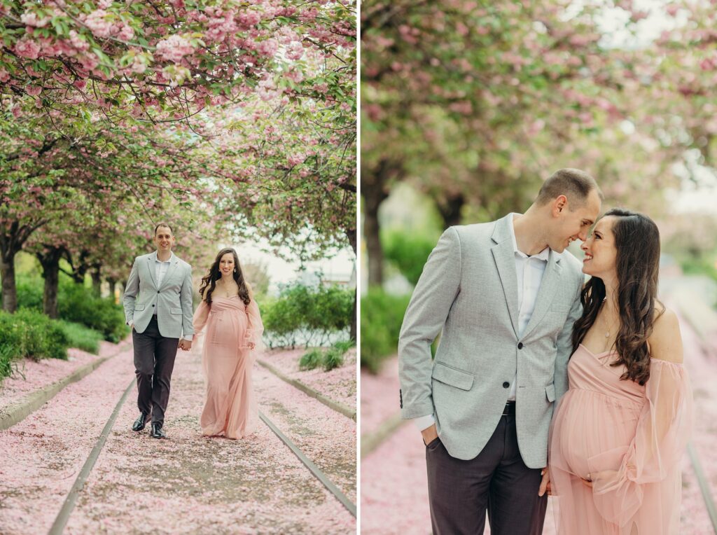 Old City Philadelphia lifestyle maternity session during the Spring. 