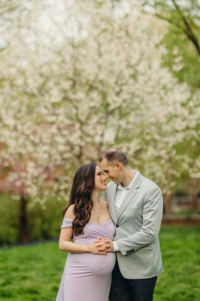 Spring Maternity Session at Independence Park in Philadelphia. 