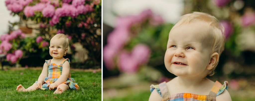 lifestyle one-year-old baby photos during the spring season in Philadelphia. 