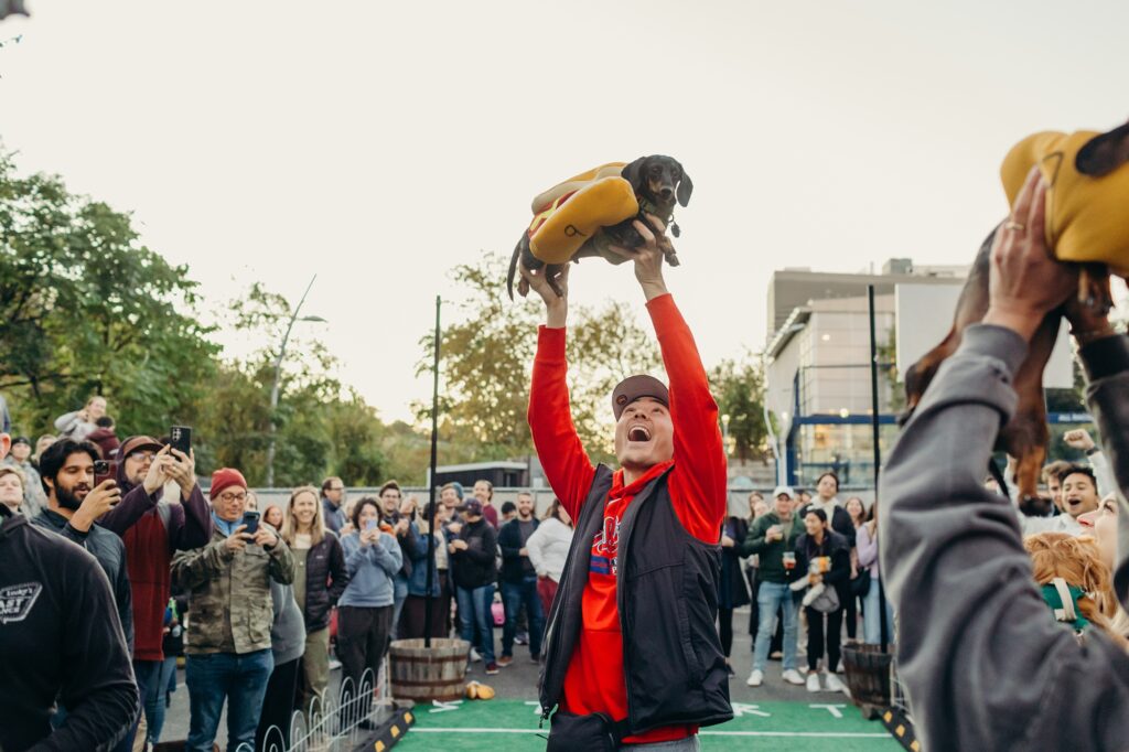 The wiener dog race winner in Manayunk, Philadelphia. 