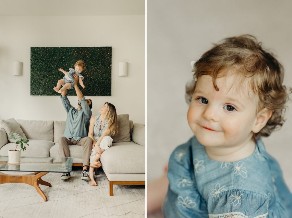 a Center City Philadelphia family during their at home lifestyle family photo session 