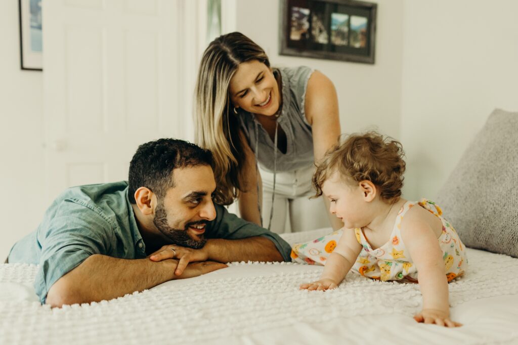a Philadelphia family during their at-home lifestyle family photo session in Rittenhouse. 