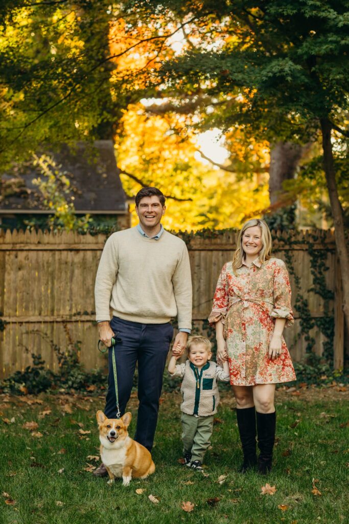 lifestyle family photos in the fall in Wyndmoor, Pennsylvania. 