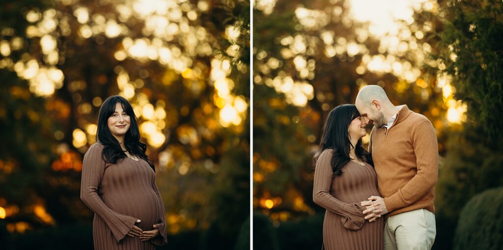 gorgeous golden hour maternity photos during a lifestyle Fall photo session in Philadelphia