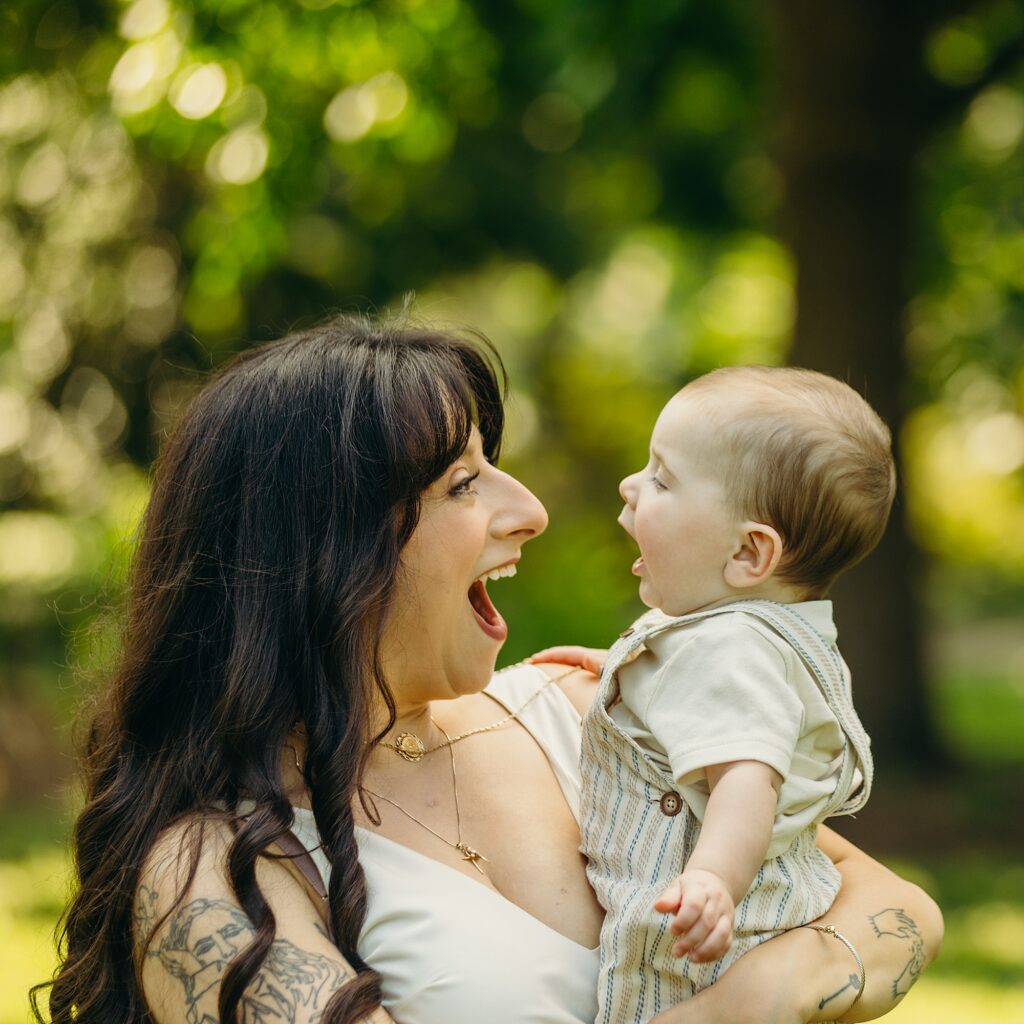 a Philadelphia mother with her baby boy during their lifestyle summer family photoshoot