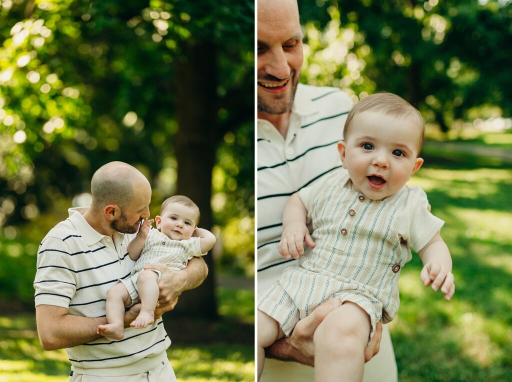 Outdoor summer family photo session with baby boy in Center City Philadelphia